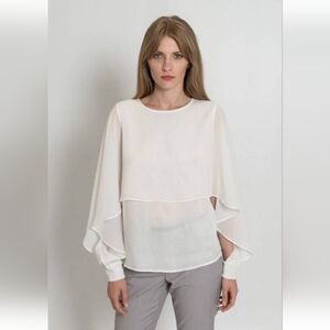 Silvian Heach Women's  Cream‎ Layered Blouse Size M